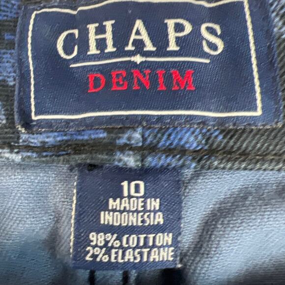 Y2K Vintage Chaps Ralph Lauren Women’s Aztec Print Cropped Denim Jeans Size 10 - Picture 7 of 8